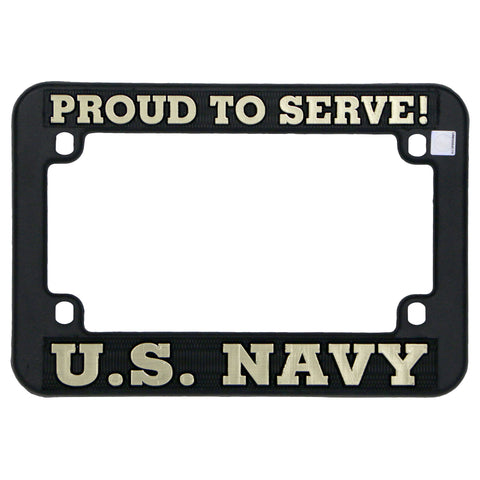 Hot Leathers Proud To Serve U.S. Navy License Plate Frame