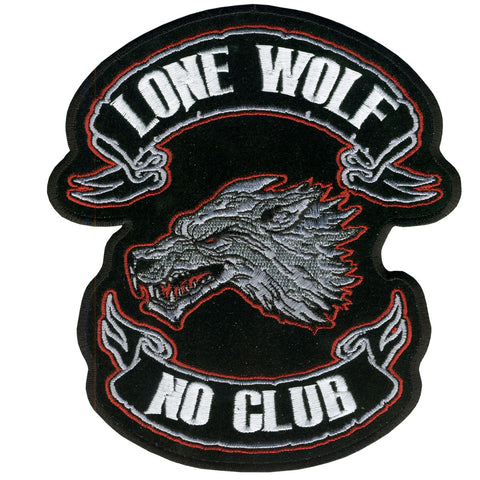 Hot Leathers PPA2229  Lone Wolf No Club Patch 13” x 15”