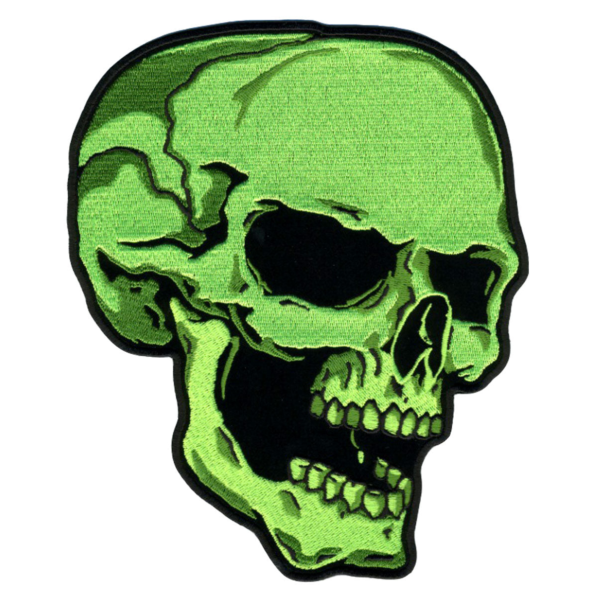 Hot Leathers Right Facing Green Skull 3" Patch