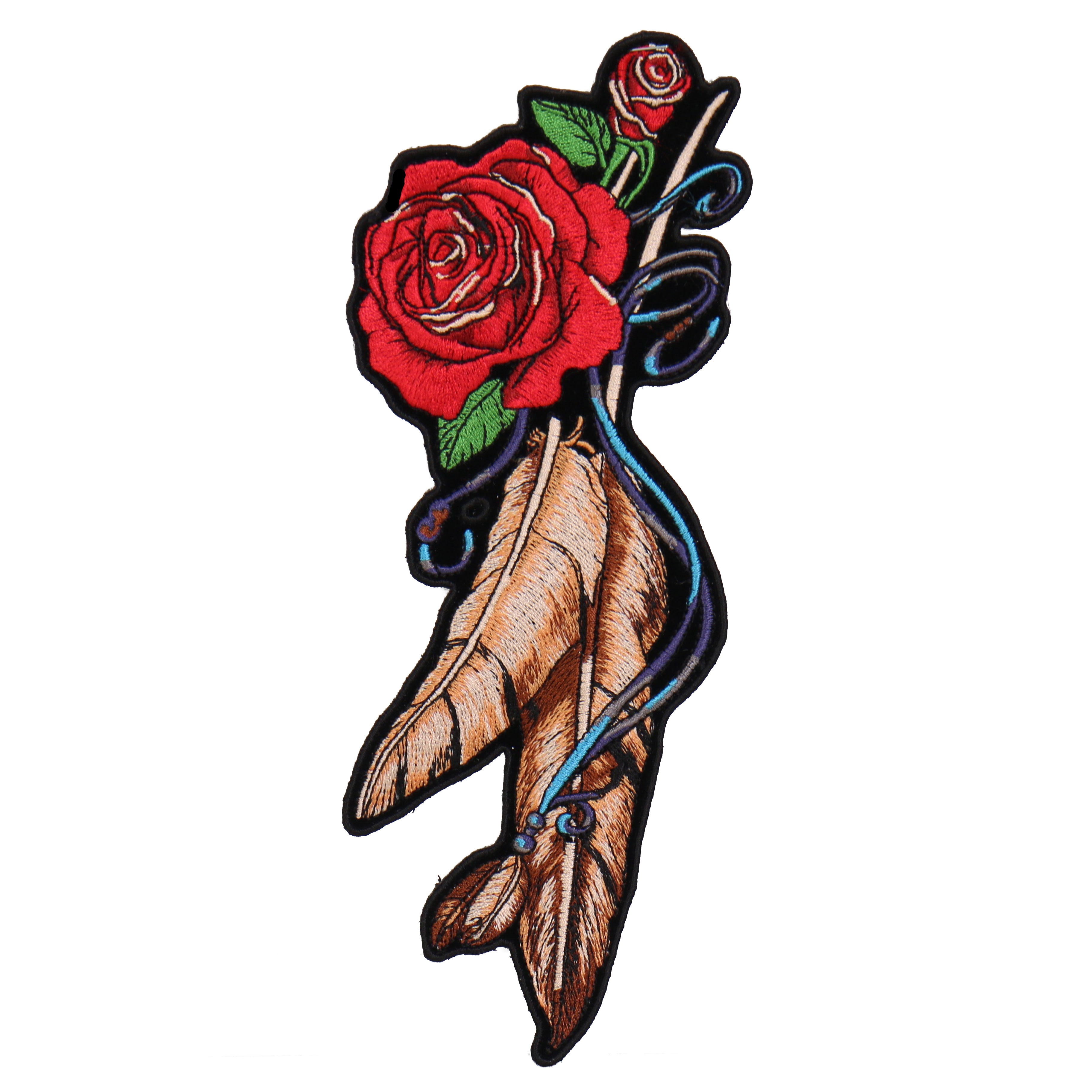 Hot Leathers PPA7530 Feather and Roses Ladies 2" x 5" Patch