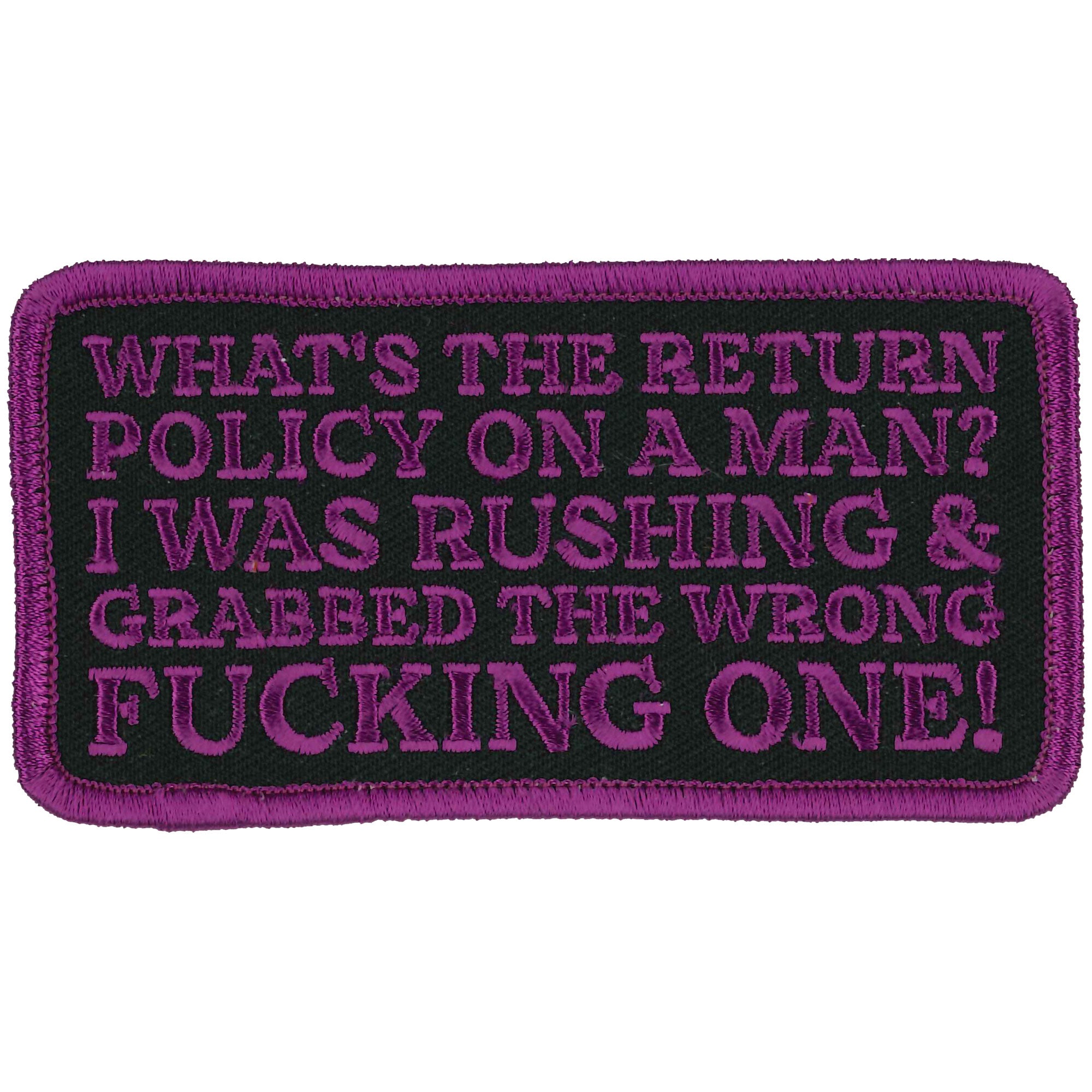Hot Leathers What's The Return Policy 4" X 2" Patch