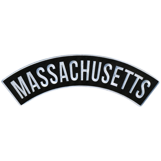 Hot Leathers Massachusetts 12” X 3” Top Rocker Patch