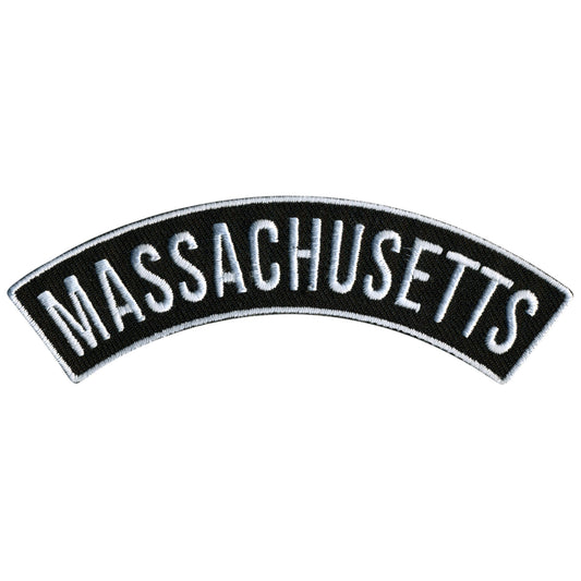 Hot Leathers Massachusetts 4” X 1” Top Rocker Patch