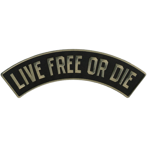 Hot Leathers Live Free Or Die 12” X 3” Top Rocker Patch