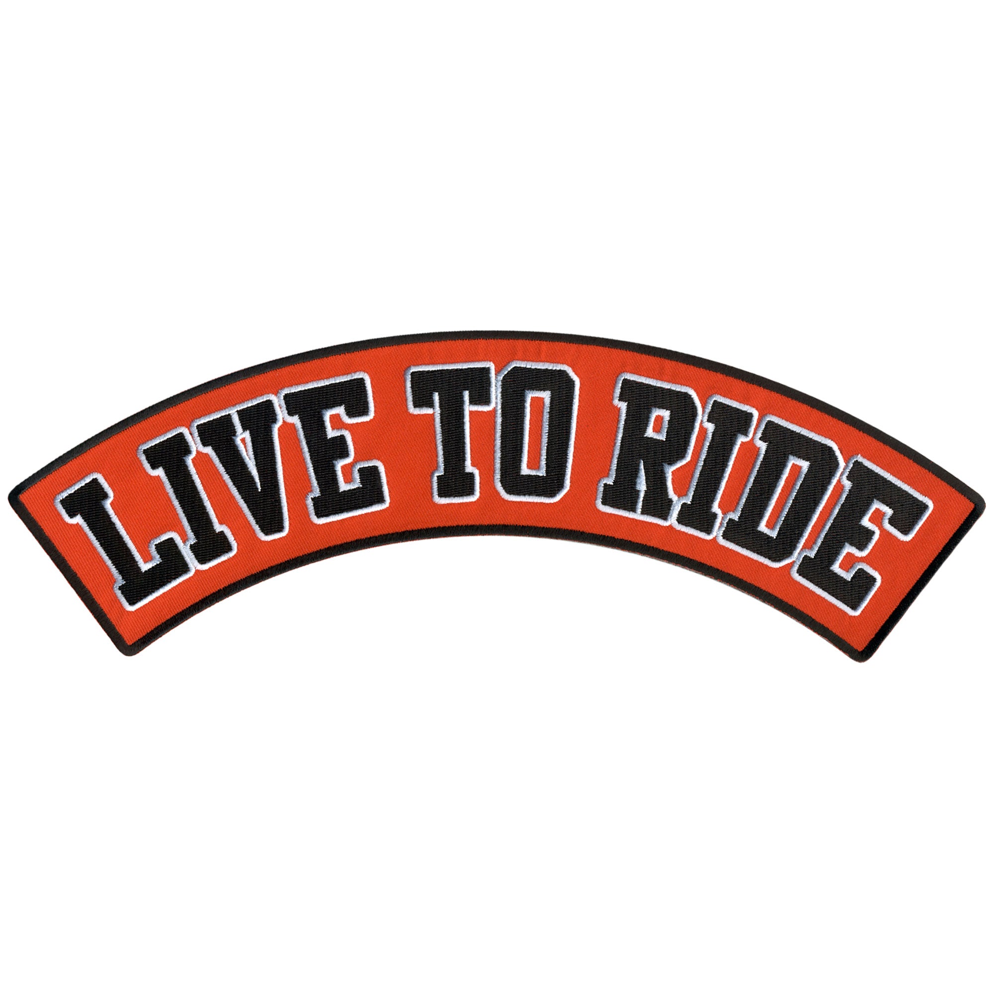 Hot Leathers Live To Ride 12” X 3” Top Rocker Patch