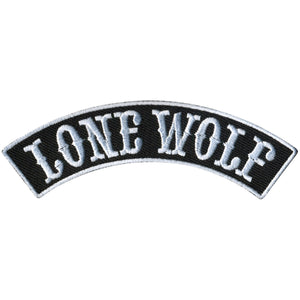 Hot Leathers Lone Wolf 4” X 1” Top Rocker Patch