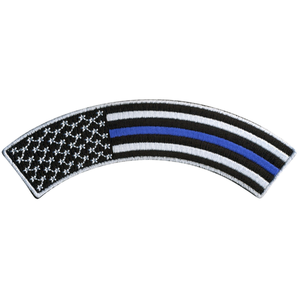 Hot Leathers Thin Blue Line 4” X 1” Top Rocker Patch