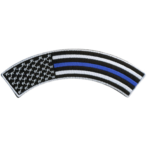 Hot Leathers Thin Blue Line 4” X 1” Top Rocker Patch