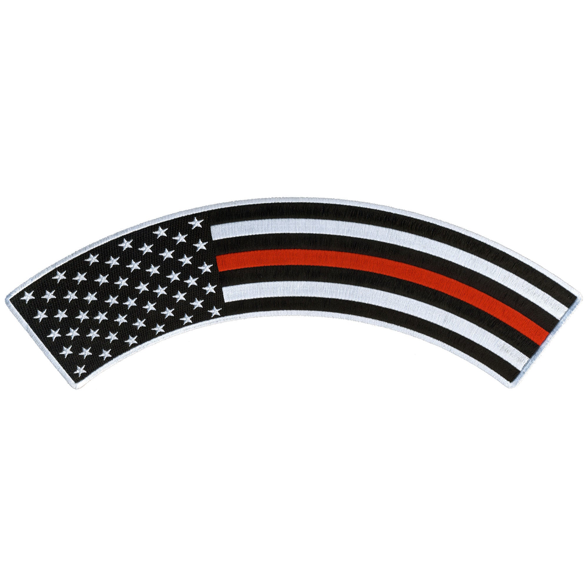 Hot Leathers Thin Red Line 12” X 3” Top Rocker Patch