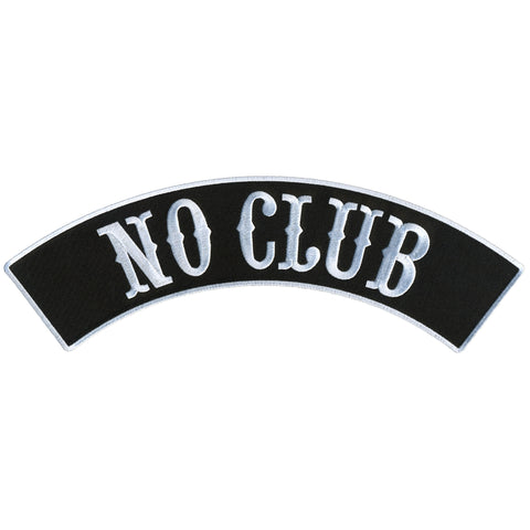 Hot Leathers No Club 12” X 3” Top Rocker Patch