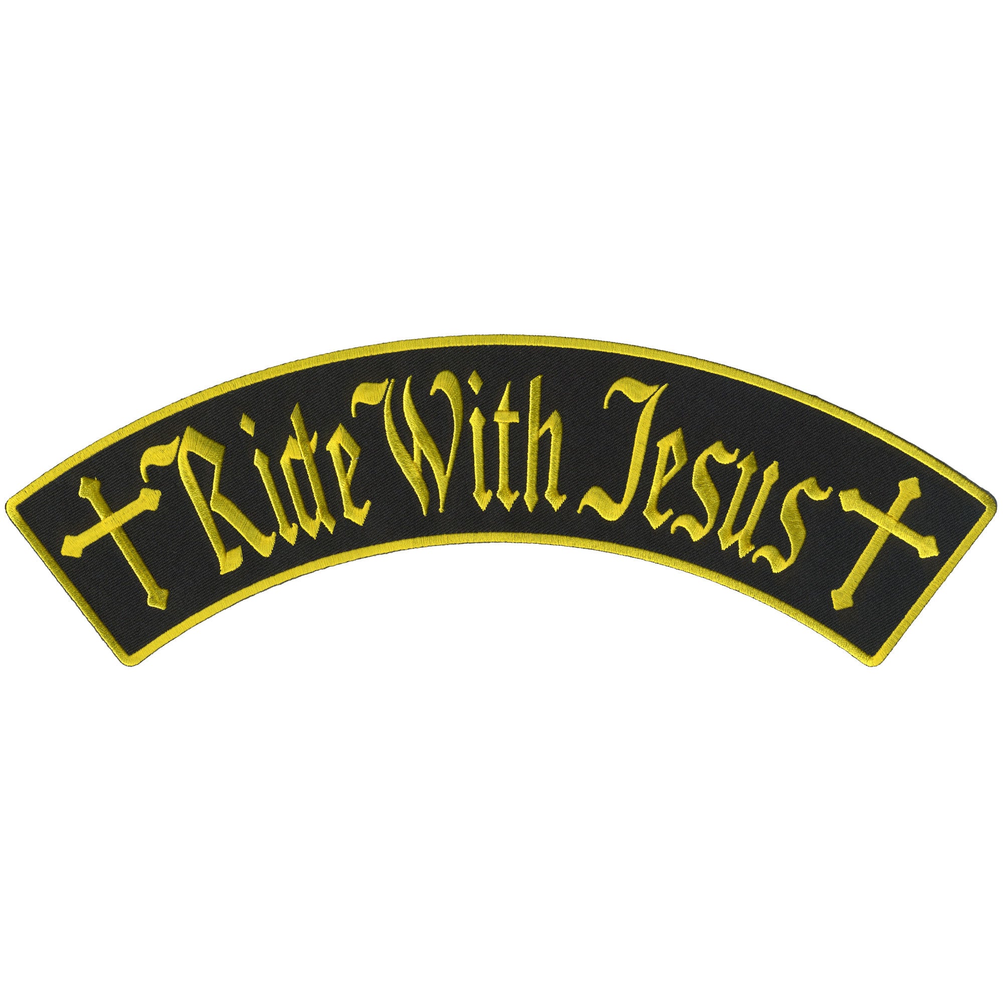 Hot Leathers Ride With Jesus 12" X 3" Top Rocker Patch
