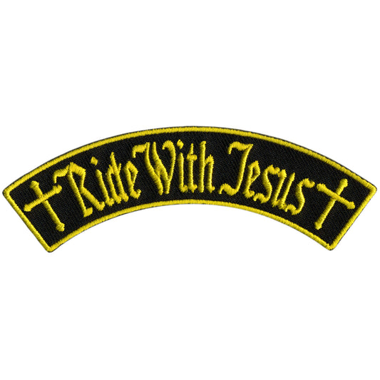 Hot Leathers Ride With Jesus 4"X 1" Top Rocker Patch