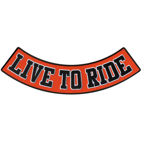 Hot Leathers Live To Ride 12” X 3” Bottom Rocker Patch