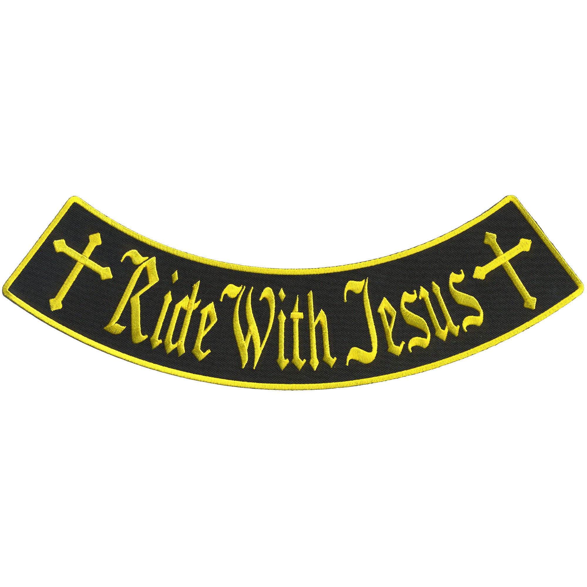 Hot Leathers Ride With Jesus 12" X 3" Bottom Rocker Patch