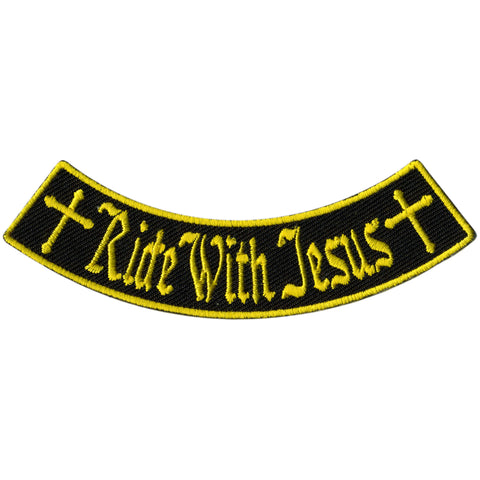 Hot Leathers Ride With Jesus 4"X 1" Bottom Rocker Patch
