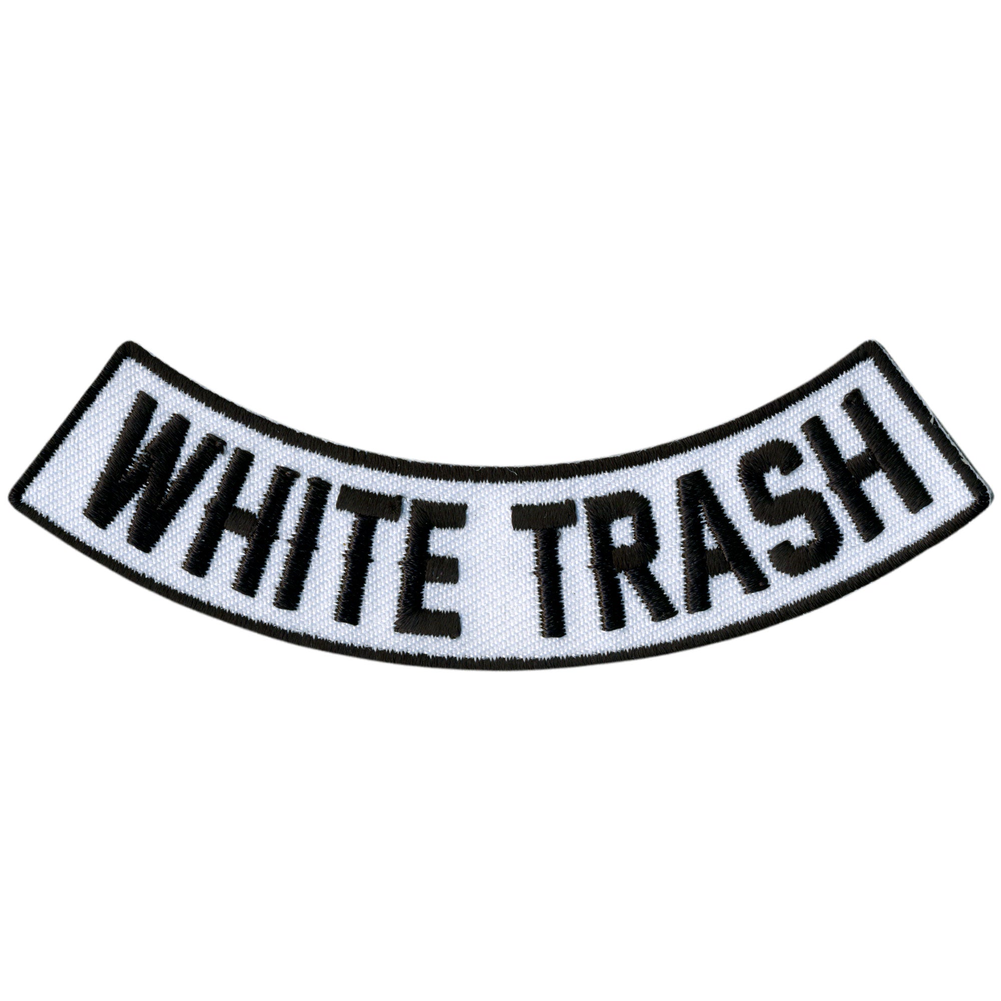 Hot Leathers White Trash 4” X 1” Bottom Rocker Patch