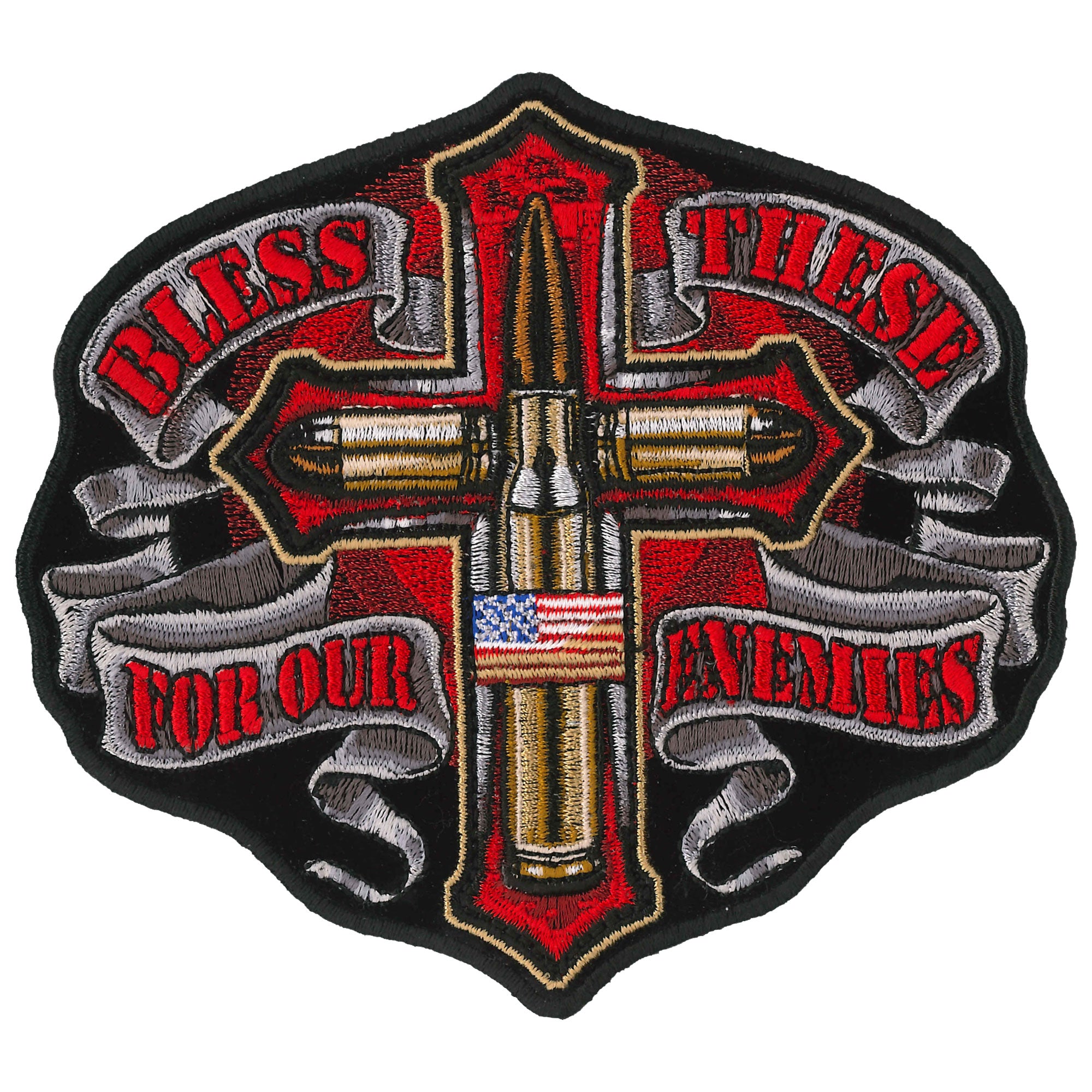 Hot Leathers Bless These For Our Enemies 5" Patch