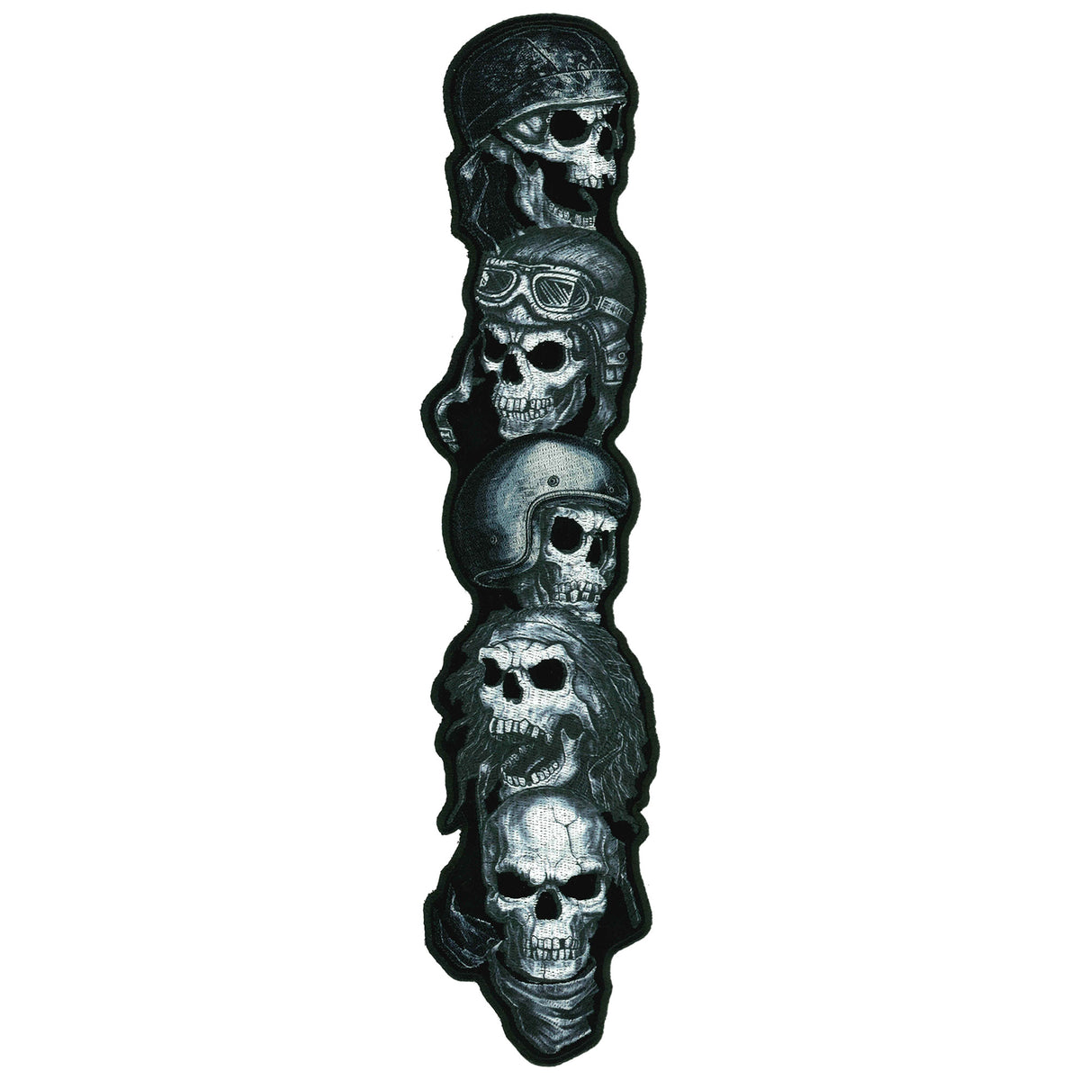 Hot Leathers Five Skulls 12" Sleeve Patch