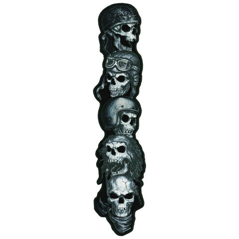 Hot Leathers Five Skulls 12" Sleeve Patch