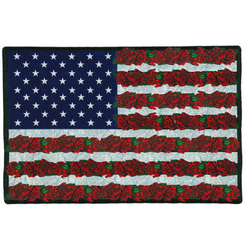 Hot Leathers Roses Flag 9" X 6" Patch