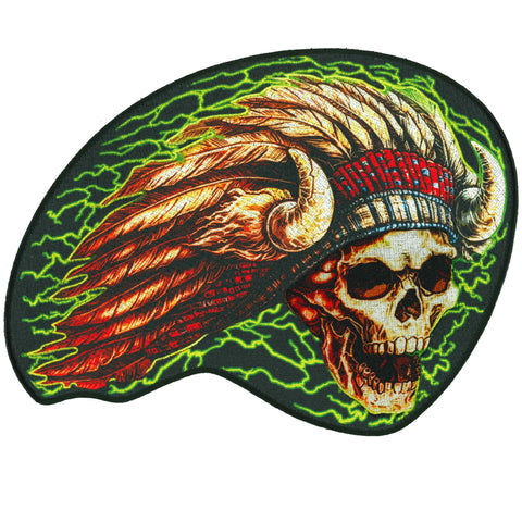 Hot Leathers Chief Skull 10" Patch