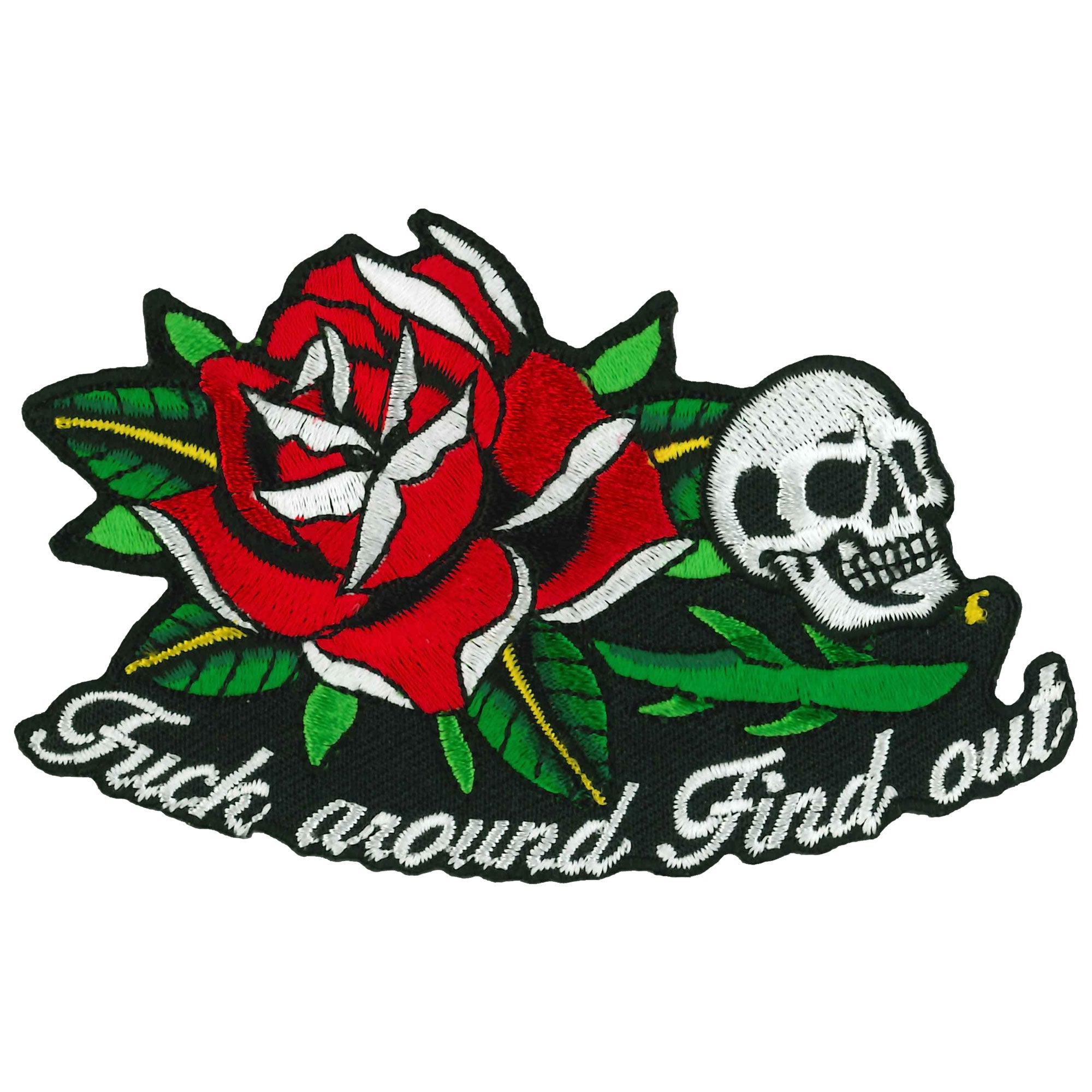 Hot Leathers Fuck Around Find Out Rose 4" Patch