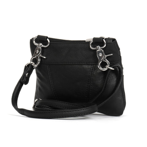 Hot Leathers Small Leather Purse with Two Zippers and Clips PUA1169