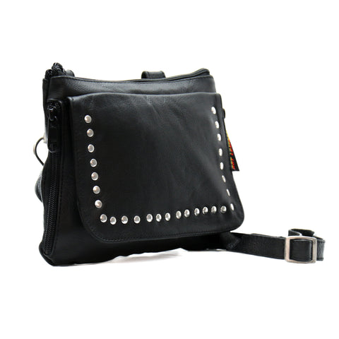 Hot Leathers Studded Leather Concealed Carry Purse