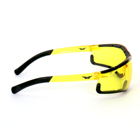Hot Leathers Safety Wings Sunglasses with Yellow Lenses