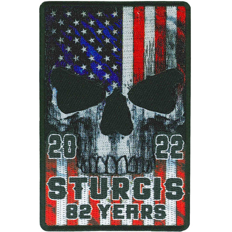 2022 Sturgis Motorcycle Rally Patriot Skull Patch