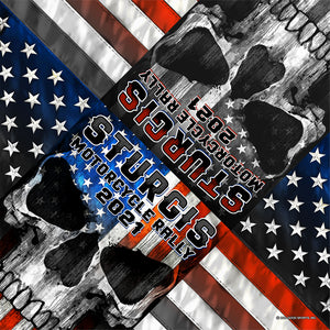 Sturgis 2021 Motorcycle Rally Patriot Skull Bandana