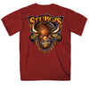 2022 Sturgis Motorcycle Rally SPB1008 Crazy Buffalo Men's Cardinal T Shirt