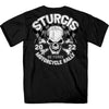 2022 Sturgis Motorcycle Rally SPB1009 Men’s Skull And Checkered Flag Black T Shirt