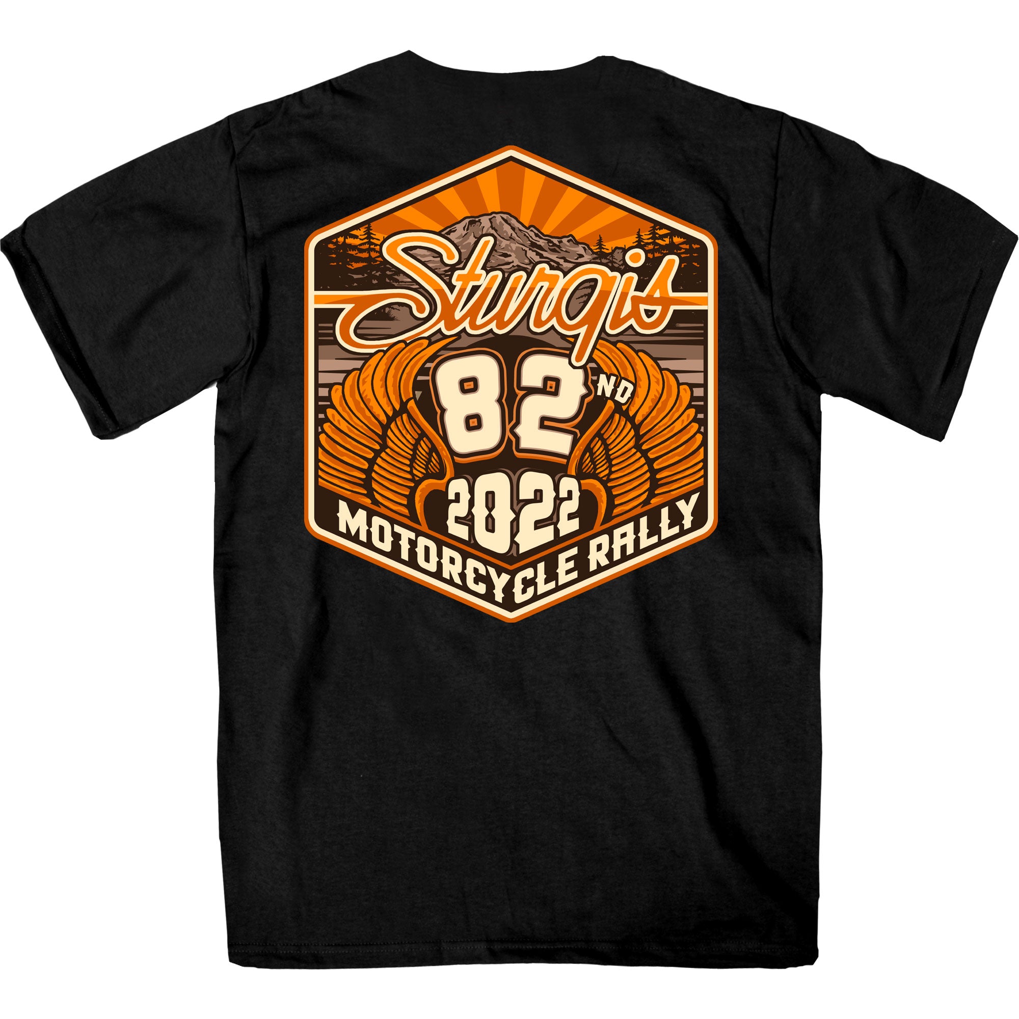 2022 Sturgis Motorcycle Rally SPB1029 Men’s 82nd Logo Black T Shirt