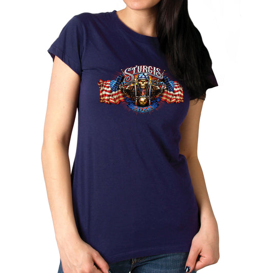 2023 Sturgis # 1 American Lady Double Sided Ladies T-Shirt