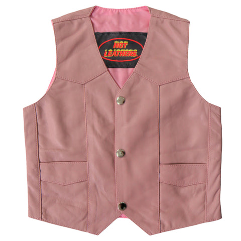 Hot Leathers VSK1003 Kids Leather Pink Toddler Vest