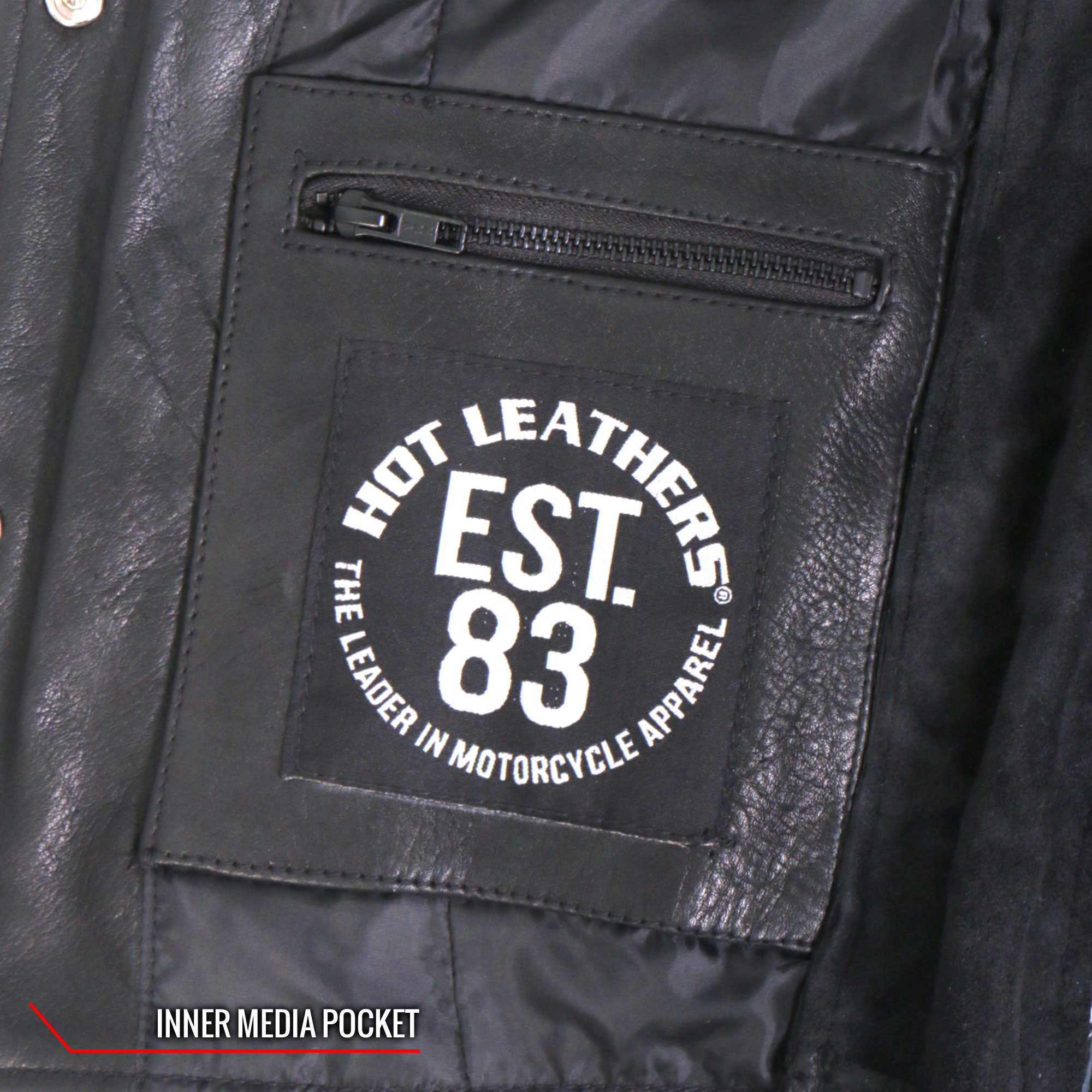 Hot Leathers VSL1017 Ladies 'Sugar Skull' Lined Black Leather Motorcycle Biker Vest