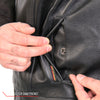 Hot Leathers VSM1202 Men's Black '2-in-1' Conceal and Carry Leather Vest with Hoodie