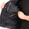 Hot Leathers VSM1202 Men's Black '2-in-1' Conceal and Carry Leather Vest with Hoodie