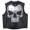 Hot Leathers VSM2001 Men's Black Motorcycle Club style ‘Jumbo Skull’ Conceal and Carry Leather Biker Vest