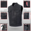 Hot Leathers VSM5004 Men's USA Made Covered Zipper Premium Club Biker Leather Motorcycle Vest