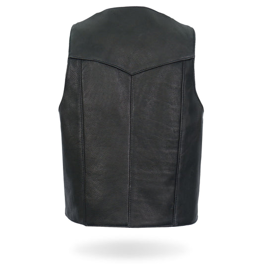 Hot Leathers VSM5006 Men's USA Made Classic Premium Biker motorcycle Leather Vest