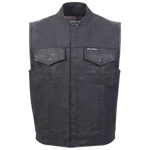 Hot Leathers Waxed Cotton Club Style Vest