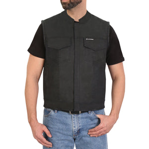 Hot Leathers Waxed Cotton Club Style Vest
