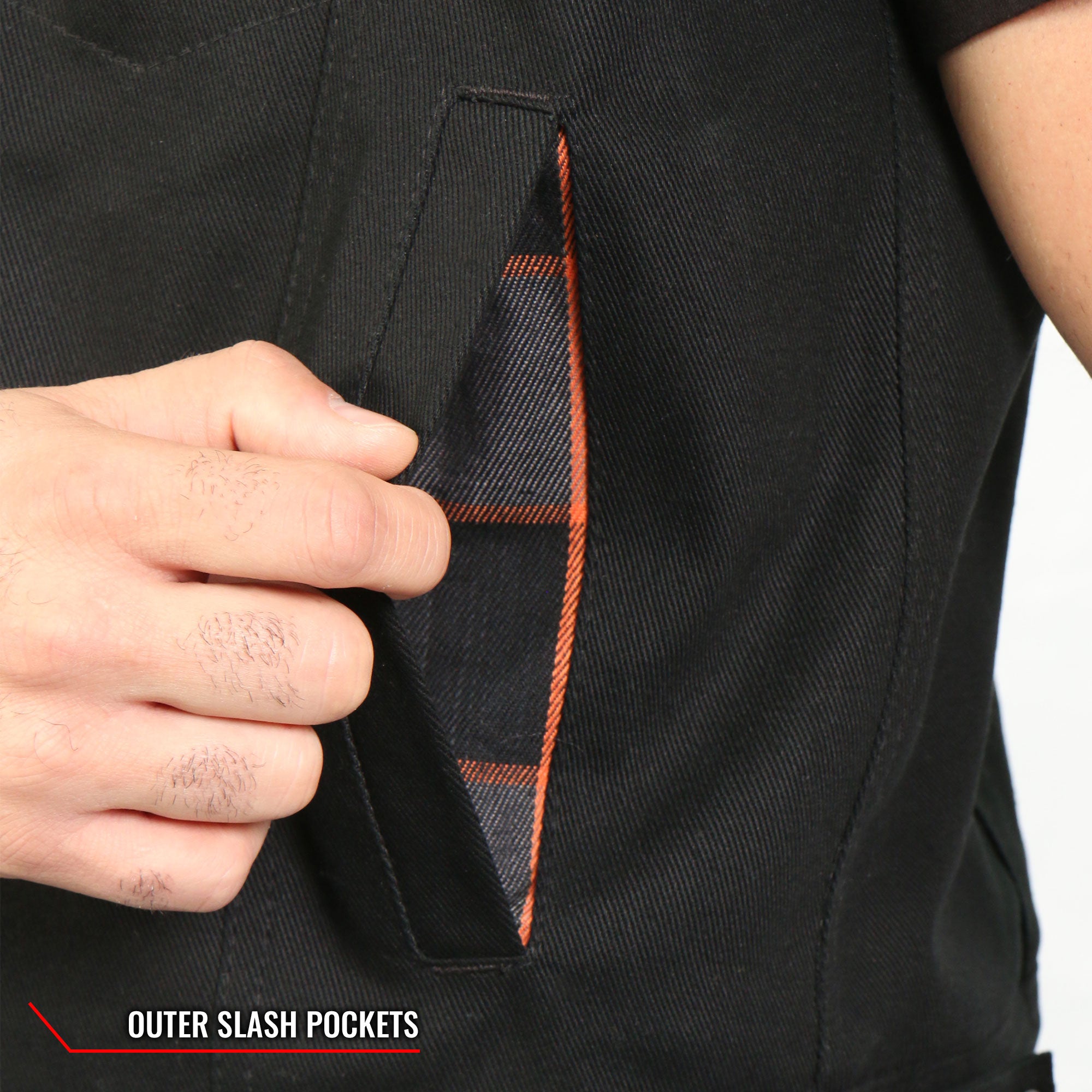 Hot Leathers Mens Denim and Flannel Conceal Carry Vest