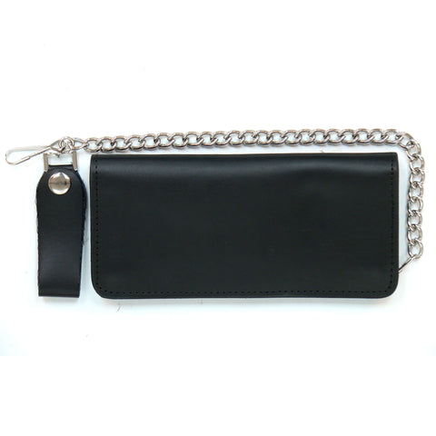 Hot Leathers WLC2201 Double Fold 4 Pocket Leather Wallet with Chain
