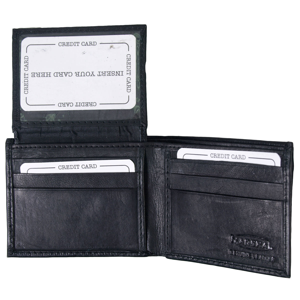 Hot Leathers WLD1003 Black Leather Bi-Fold Wallet with Picture Flap