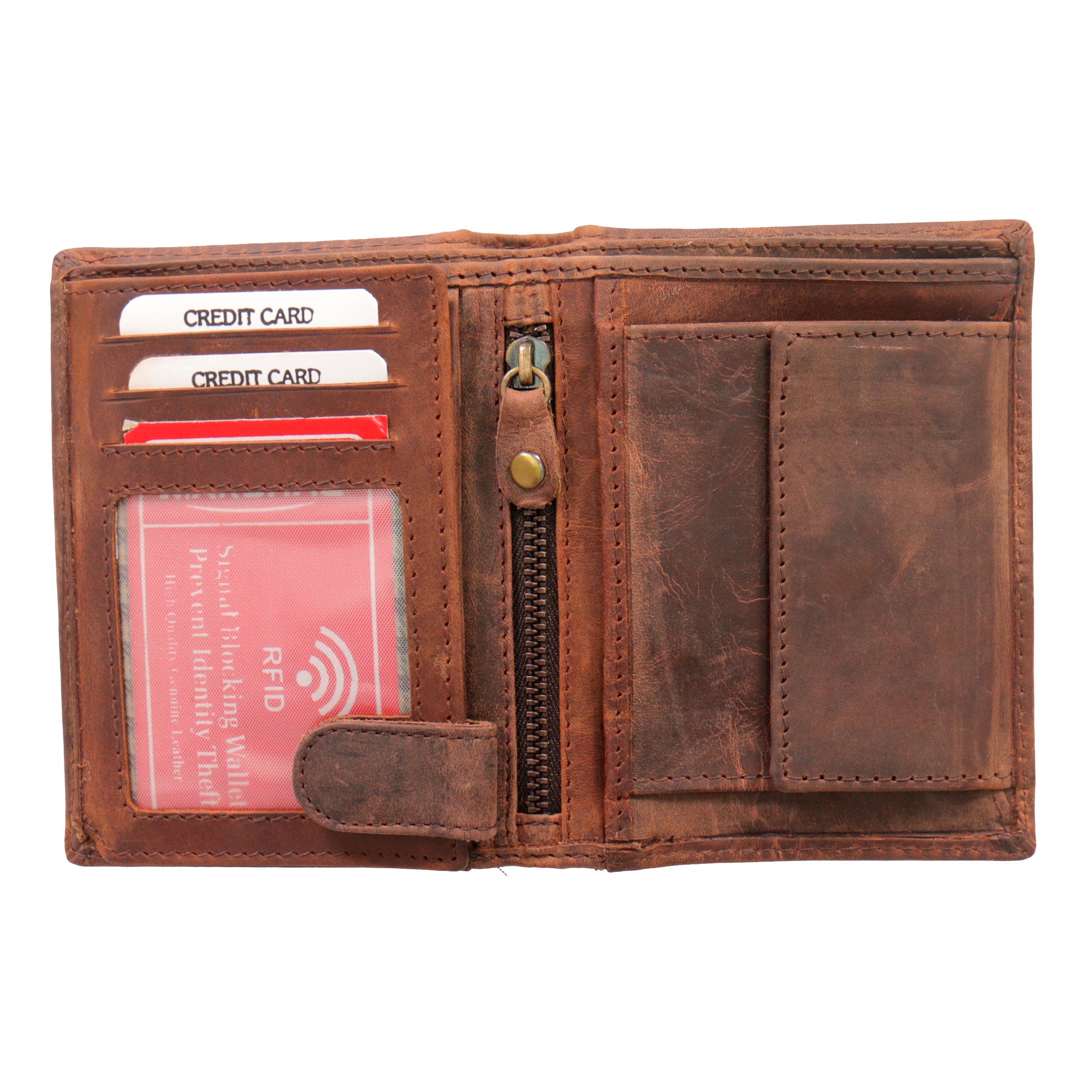 Hot Leathers Bifold Leather Wallet with RFID