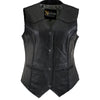 Xelement B206 Women's 'Road Queen' Black Leather Braided Vest
