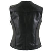 Xelement B206 Women's 'Road Queen' Black Leather Braided Vest